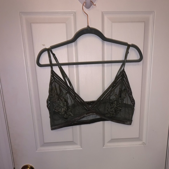 Charlotte Russe Other - Olive Green Mesh Bralette